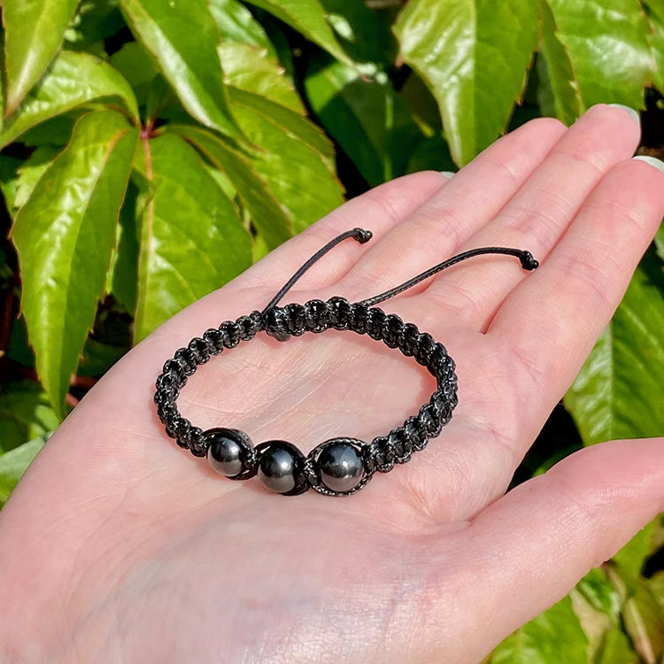 Kristallpunkten Shungit Armband BARN (Justerbart)