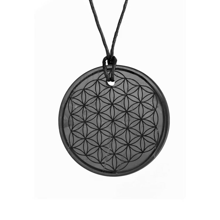 Kristallpunkten Shungit Amulett Flower of Life 5cm