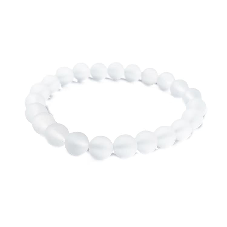 Kristallpunkten Bergkristall Frostad 8mm pärlor Armband