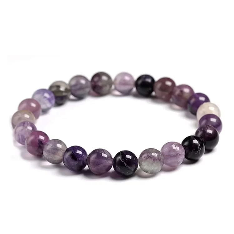 Kristallpunkten Fluorit Lila 8mm pärlor Armband