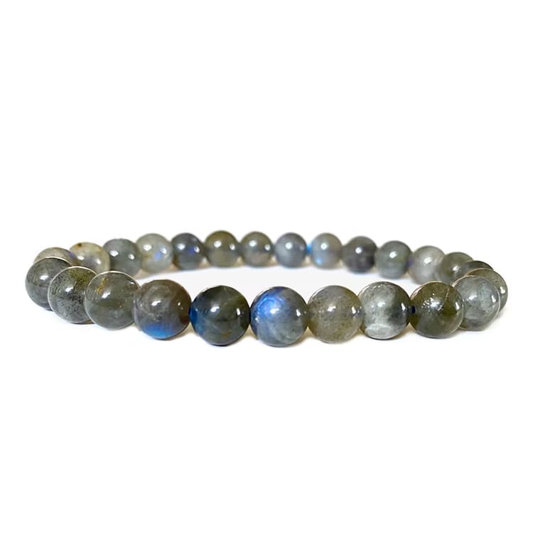 Kristallpunkten Labradorit 8mm pärlor Armband