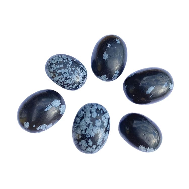 Kristallpunkten Obsidian Snöflinge Trumlade stenar 100gr