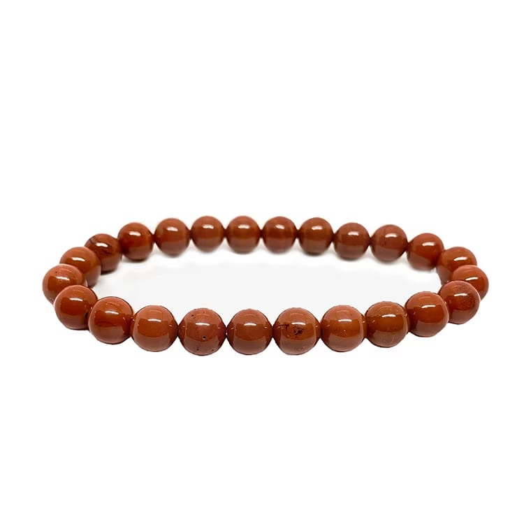 Kristallpunkten Jaspis Röd 8mm pärlor Armband