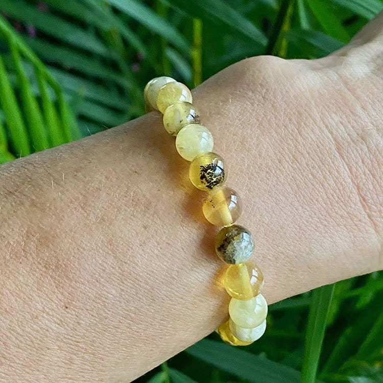 Kristallpunkten Opal Gul 8 mm pärlor Armband