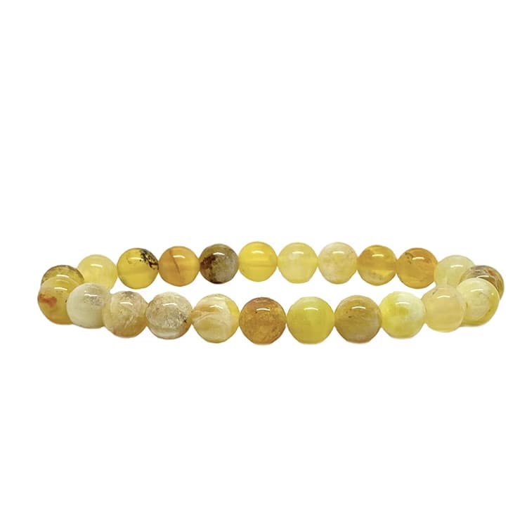 Kristallpunkten Opal Gul 8 mm pärlor Armband