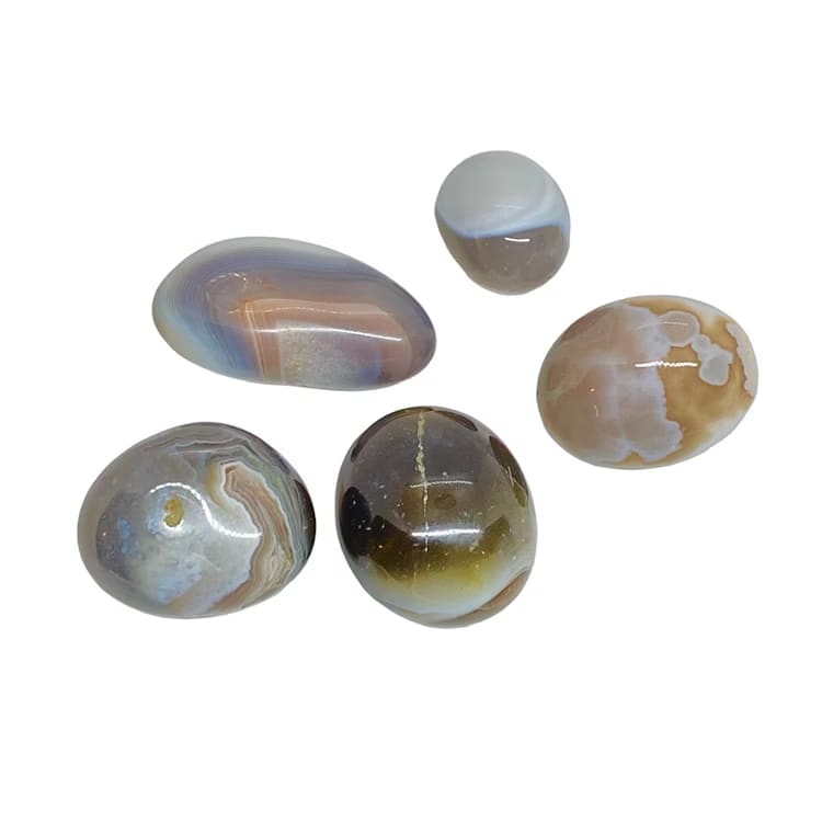 Kristallpunkten Agat Botswana Trumlade Stenar 100gr