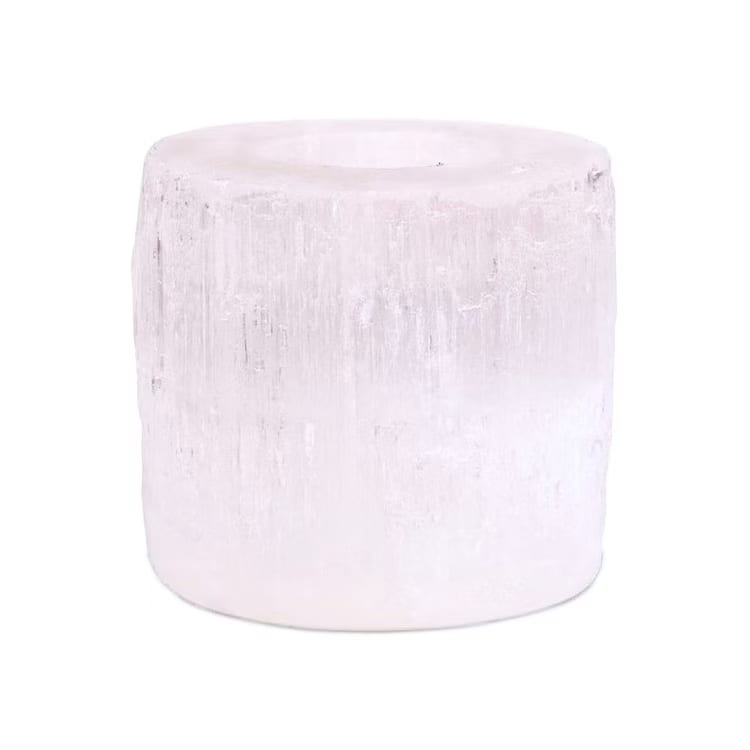 Kristallpunkten Selenit värmeljushållare 8x8cm (Cylinder)
