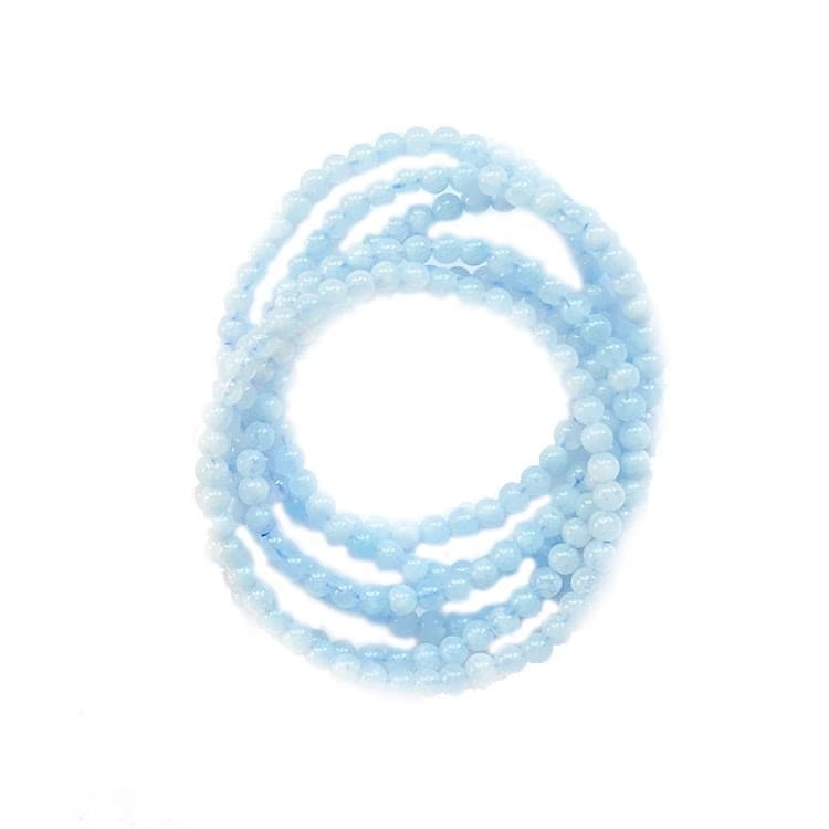 Kristallpunkten Akvamarin 4mm pärlor Armband