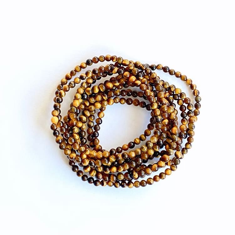 Kristallpunkten Tigeröga 4mm pärlor Armband