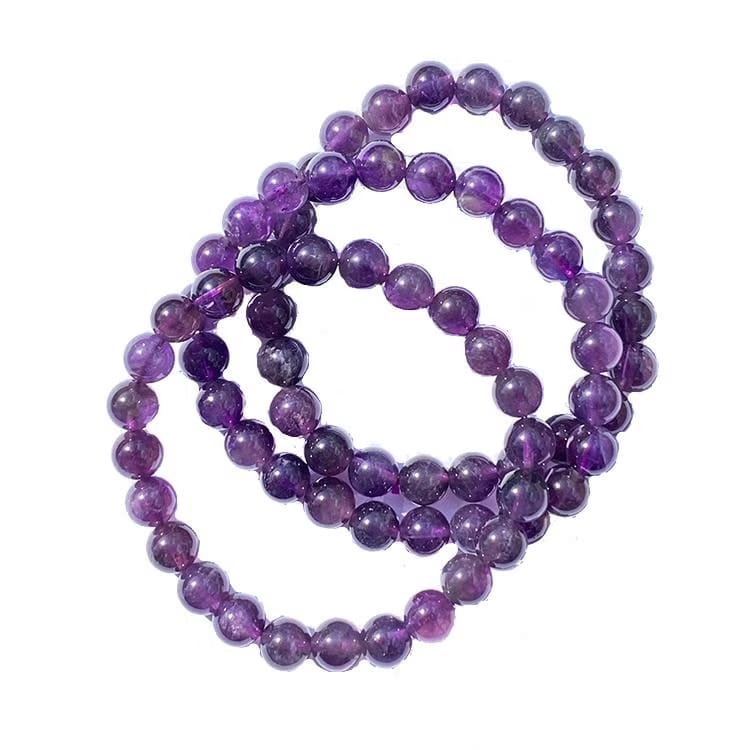 Kristallpunkten Ametist 8mm pärlor Armband