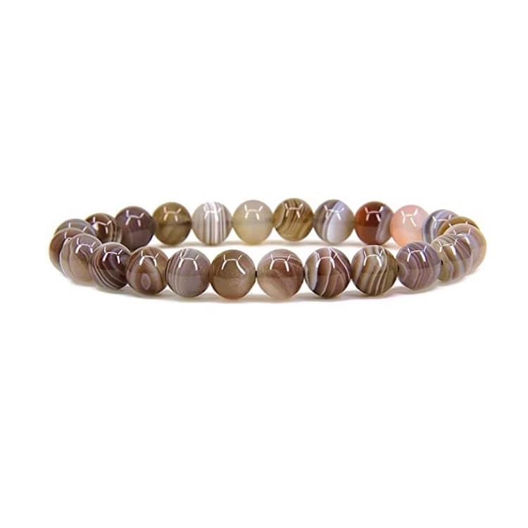 Kristallpunkten Agat Botswana 8mm pärlor Armband
