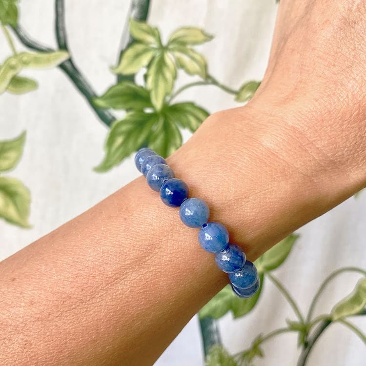 Kristallpunkten Aventurin Blå 8mm pärlor Armband