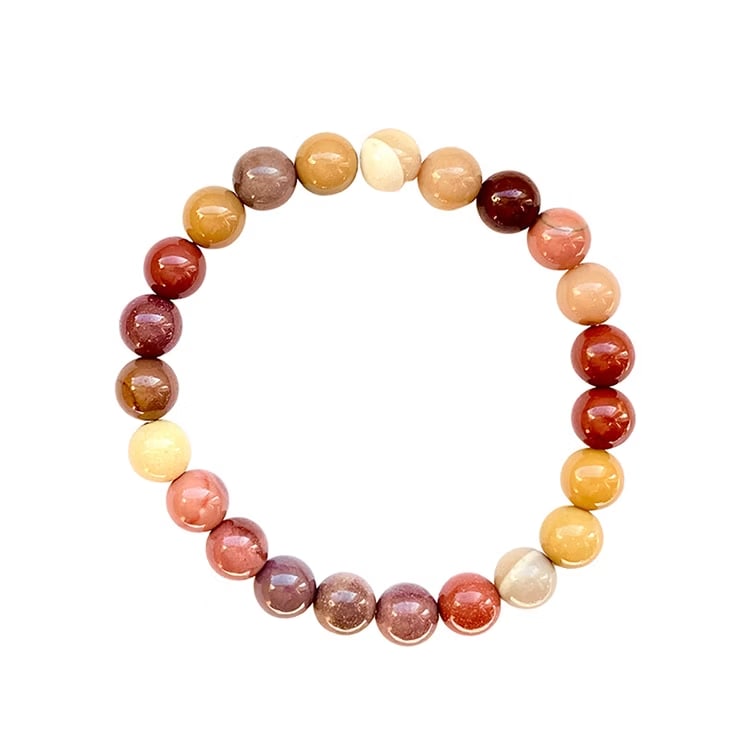 Kristallpunkten Mookaite armband 8 mm pärlor