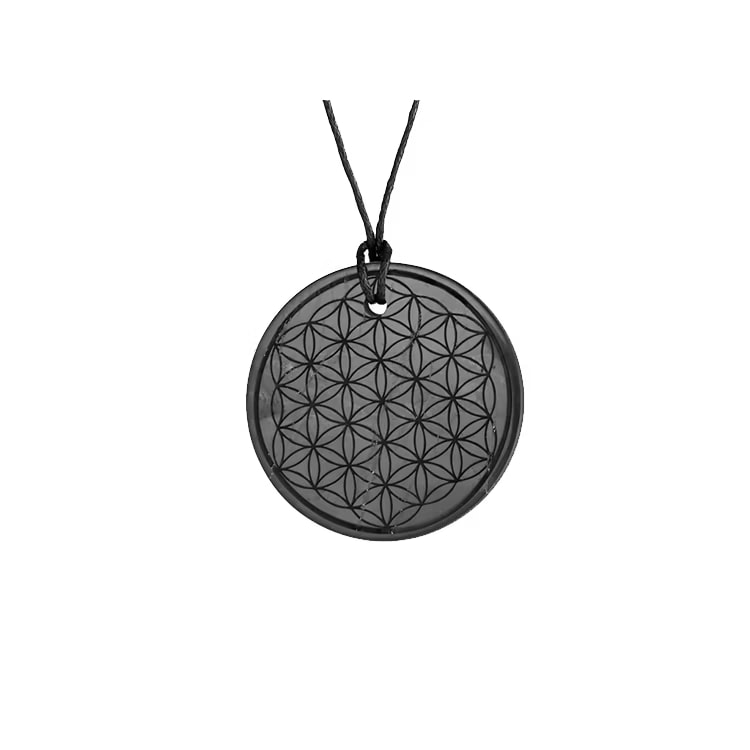Kristallpunkten Shungit Amulett Flower of Life 3cm