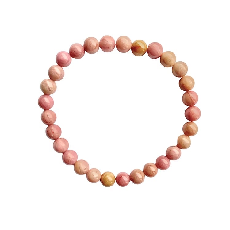 Kristallpunkten Rodonit 6mm pärlor Armband