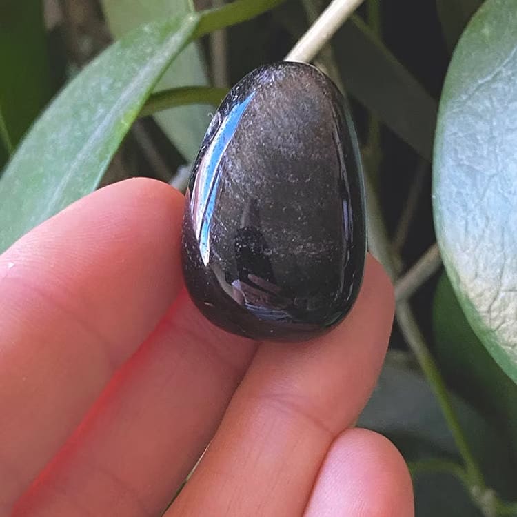 Kristallpunkten Obsidian Silver AA Hängsmycke (Droppe)
