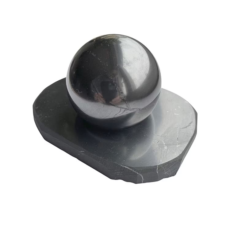 Kristallpunkten Shungit Klot Polerad 5cm inkl. Shungitställ