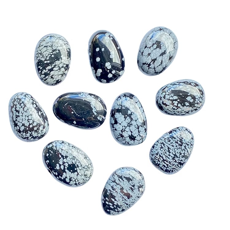 Kristallpunkten Obsidian Snöflinge A Hängsmycke (Droppe)