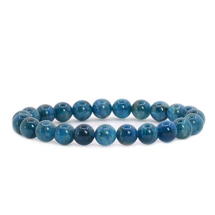 Kristallpunkten Apatit Blå 8mm pärlor Armband