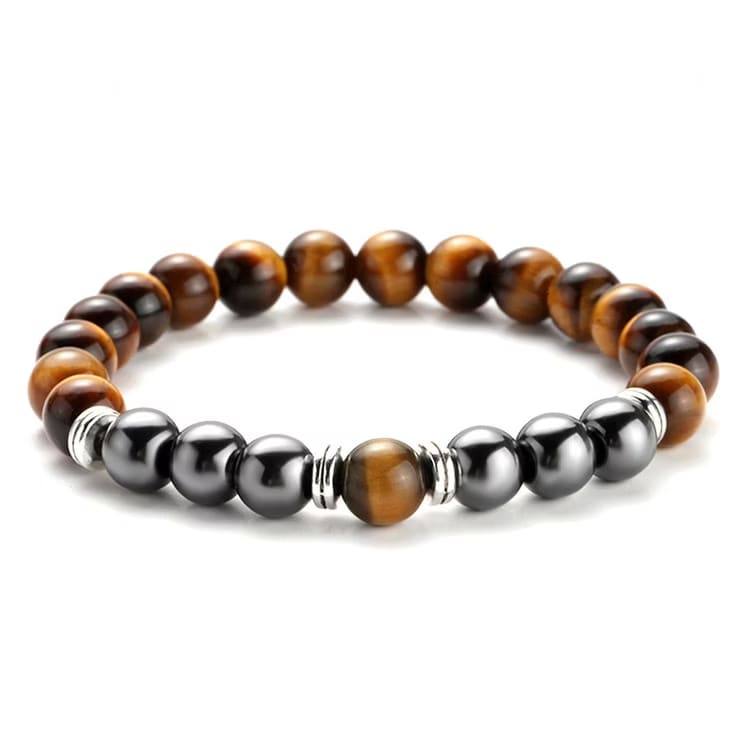 Kristallpunkten Tigeröga, Hematit 8mm pärlor Armband)