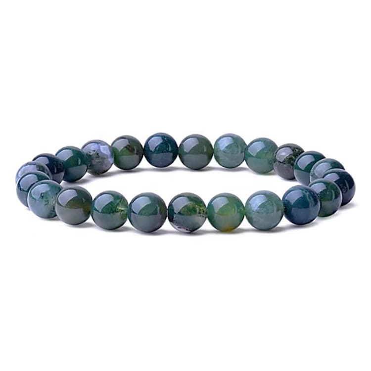 Kristallpunkten Mossagat 8mm pärlor Armband