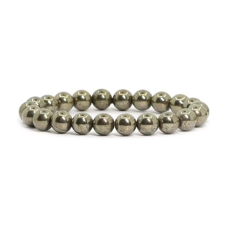 Kristallpunkten Pyrit 6mm pärlor Armband