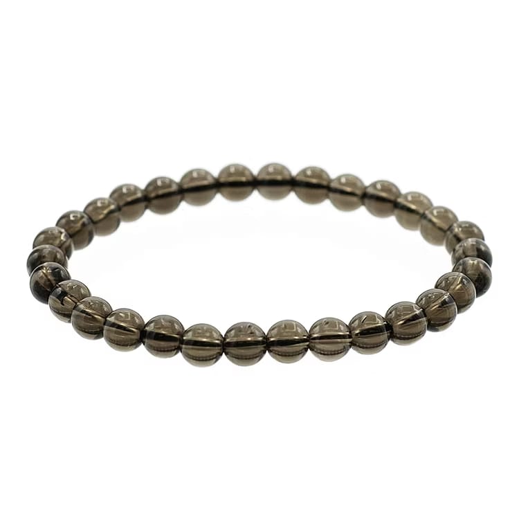 Kristallpunkten Rökkvarts 6mm pärlor Armband
