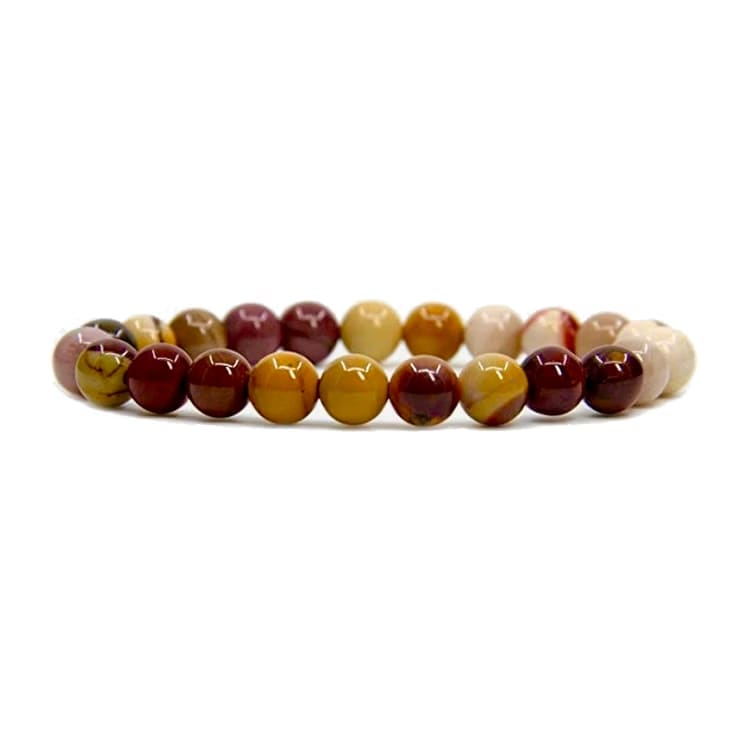 Kristallpunkten Mookaite armband 8 mm pärlor