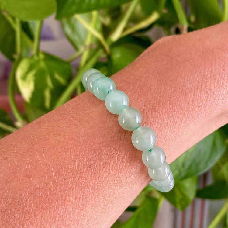 Kristallpunkten Aventurin Grön 8mm pärlor Armband