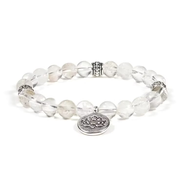 Kristallpunkten Bergkristall (Lotus) 8mm pärlor Armband