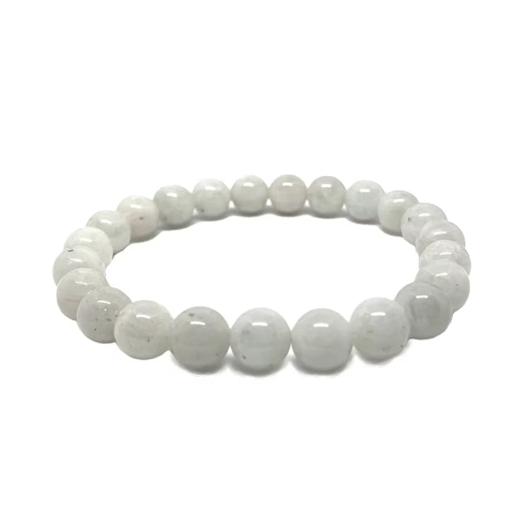 Kristallpunkten Månsten Vit 8mm pärlor Armband