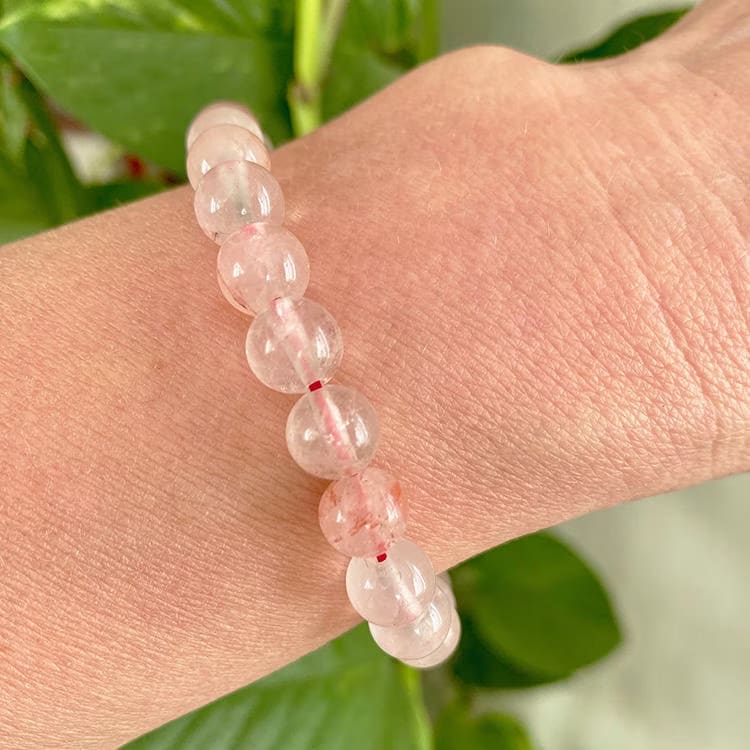 Kristallpunkten Eldkvarts 8mm pärlor Armband