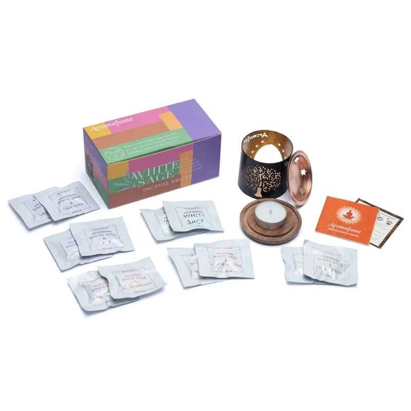 Kristallpunkten Rökelselampa Startkit, 6 sorters rökelsebrickor (AromaFume)