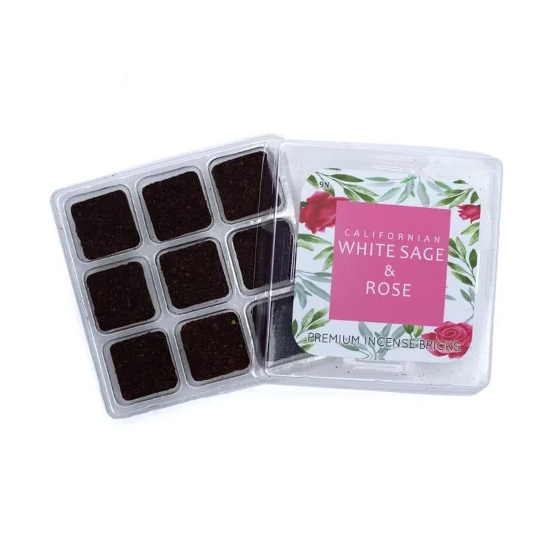 Kristallpunkten Rökelsebrickor Vit salvia & Ros 9st
