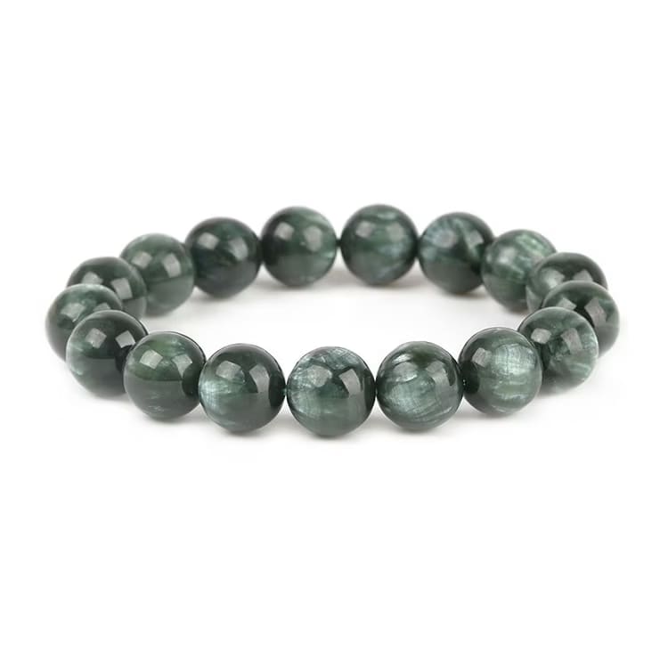 Kristallpunkten Serafinit 8mm pärlor Armband
