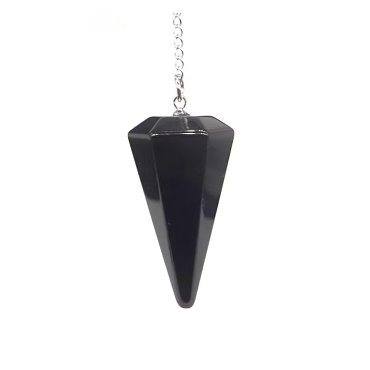 Kristallpunkten Obsidian Svart Pendel 4cm