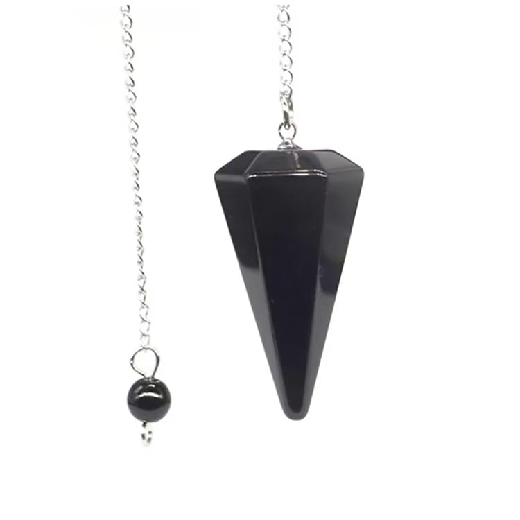 Kristallpunkten Obsidian Svart Pendel 4cm