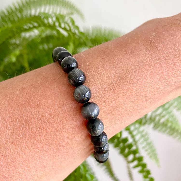Kristallpunkten Hököga 8mm pärlor Armband 'Större Handled'