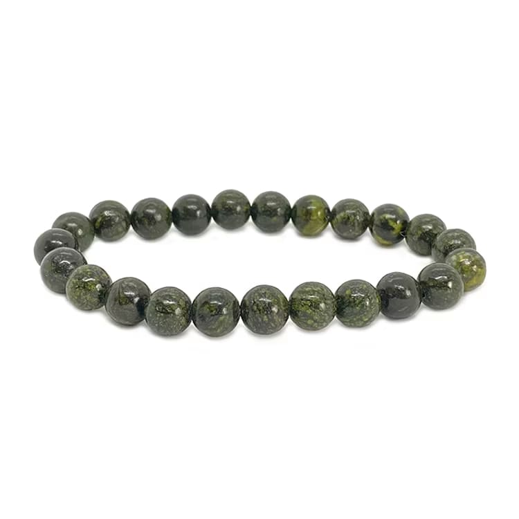 Kristallpunkten Serpentin 8mm pärlor Armband