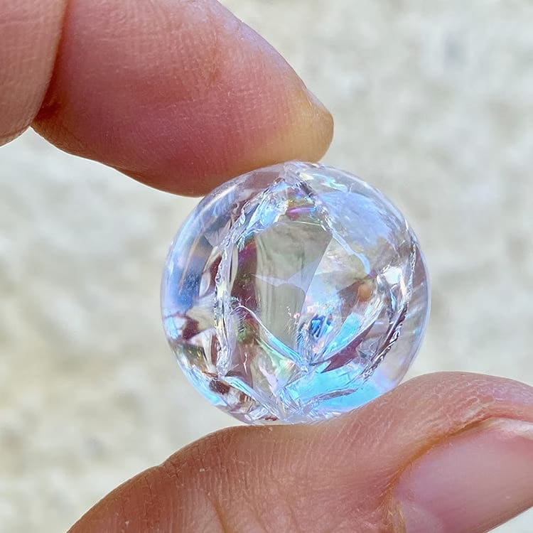 Kristallpunkten Fire & Ice Bergkristall Klot 2cm