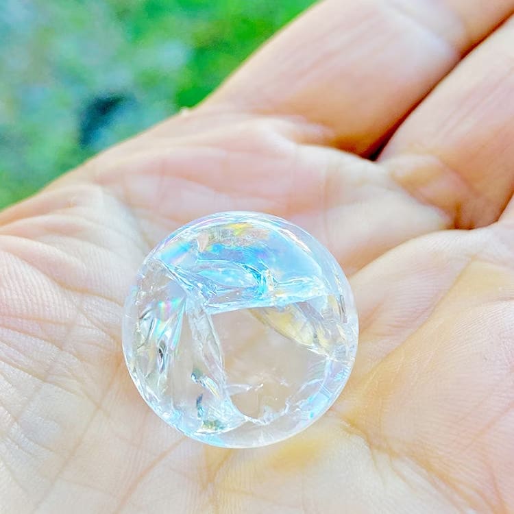 Kristallpunkten Fire & Ice Bergkristall Klot 2cm