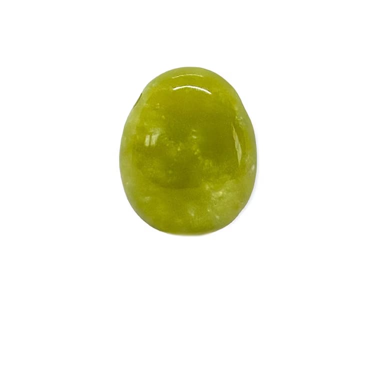 Kristallpunkten Serpentin Jade Hängsmycke (Rundad)