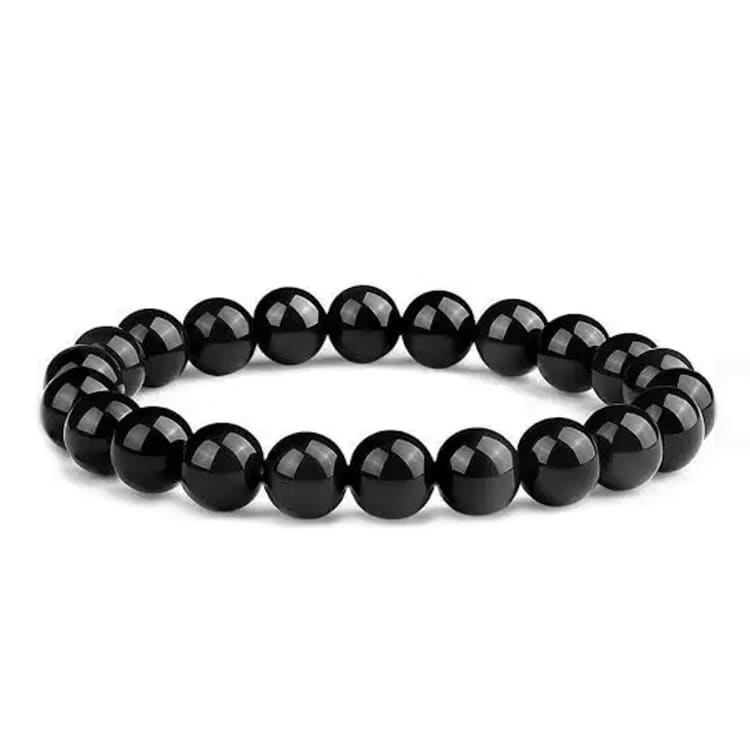 Kristallpunkten Onyx Svart 8mm pärlor Armband