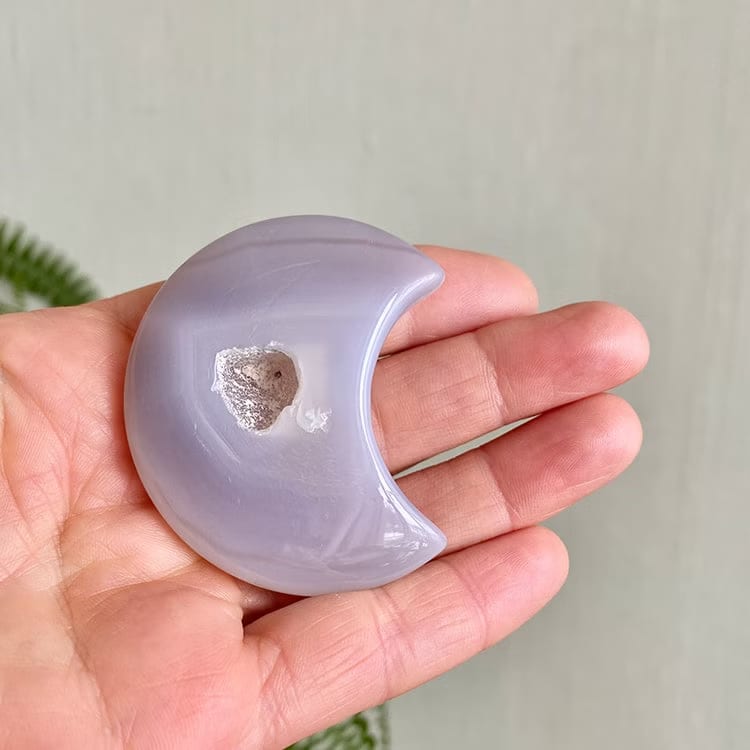 Kristallpunkten Agat Måne med Druzy