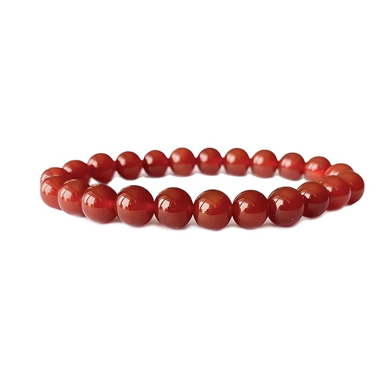 Kristallpunkten Karneol 8mm pärlor Armband