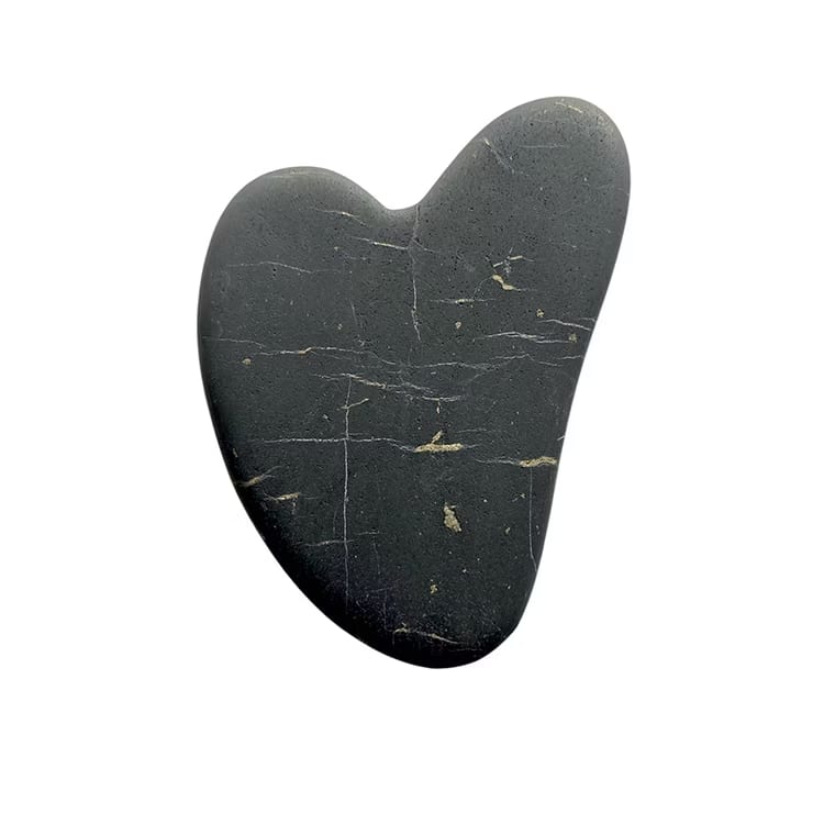 Kristallpunkten Shungit Gua Sha sten 8cm