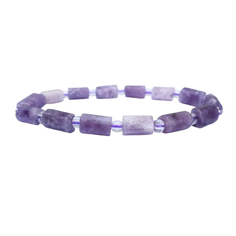 Kristallpunkten Lepidolit (Polygon) 9-11mm pärlor Armband