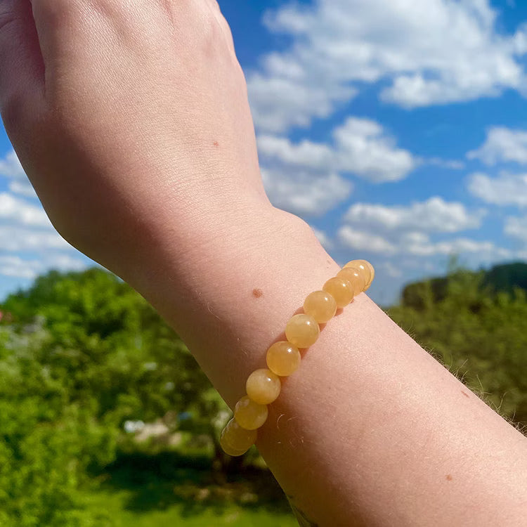 Kristallpunkten Jade Citron 8mm pärlor Armband
