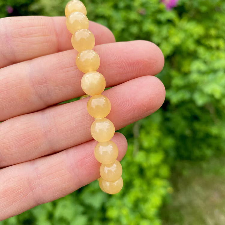 Kristallpunkten Jade Citron 8mm pärlor Armband