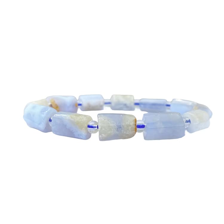 Kristallpunkten Bandagat Blå (Polygon) 10-14mm pärlor Armband